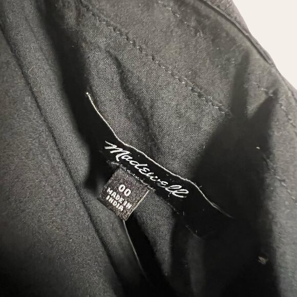 Madewell Brooke Black Ruffled One-Shoulder Tie Waist Poplin Midi Dress Size 00 - Picture 9 of 16